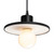 Justice Designs Radiance One Light Pendant in Gloss Black with Matte White - CER-6325-BKMT-MBLK-BKCD
