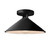 Justice Designs Radiance One Light Semi-Flush Mount in Gloss Black w/ Matte White - CER-6330-BKMT-MBLK