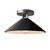 Justice Designs Radiance One Light Semi-Flush Mount in Gloss Black w/ Matte White - CER-6330-BKMT-NCKL