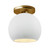 Justice Designs Radiance One Light Semi-Flush Mount in Gloss White (outside and inside of fixture) - CER-6353-WTWT-BRSS