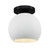 Justice Designs Radiance One Light Semi-Flush Mount in Gloss White (outside and inside of fixture) - CER-6353-WTWT-MBLK