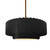 Justice Designs Radiance One Light Pendant in Carbon - Matte Black - CER-6553-CRB-BRSS-RIGID