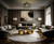 Minka-Lavery Union Estates Four Light Semi Flush Mount in Coal And Soft Brass - 2114-726