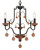 Minka-Lavery Colonial Charm Three Light Chandelier in Old World Bronze W/Walnut Acce - 2663-723