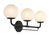 Minka-Lavery Whitehall Three Light Vanity in Dark Matte Black - 3793-899