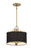 Minka-Lavery Caprio Three Light Pendant in Natural Brushed Brass - 4583-672