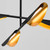 Oxygen Pivot LED Chandelier in Black W/ Aged Brass - 3-407-1540