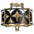 Quorum Mariposa Three Light Semi Flush Mount in Matte Black w/Aged Brass - 283-18-5980