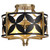 Quorum Mariposa Three Light Semi Flush Mount in Matte Black w/Aged Brass - 283-18-5980
