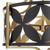 Quorum Mariposa Three Light Semi Flush Mount in Matte Black w/Aged Brass - 283-18-5980