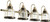 Quorum Banded Lighting Series Four Light Vanity in Aged Brass w/ Oiled Bronze - 586-4-8086