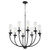 Quorum Ladin Eight Light Chandelier in Textured Black w/ Clear Fluted Glass - 601-8-69