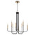 Quorum Hope Eight Light Chandelier in Textured Black w/ Aged Brass - 630-8-6980