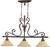 Quorum Rio Salado Three Light Island Pendant in Toasted Sienna With Mystic Silver - 6557-3-44