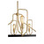Quorum Howe Eight Light Chandelier in Textured Black w/ Aged Brass - 65-8-6980