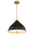 Quorum Bonnel One Light Pendant in Matte Black / Aged Brass - 6863-16-5980