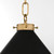 Quorum Bonnel One Light Pendant in Matte Black / Aged Brass - 6863-20-5980