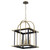Quorum Moritz Four Light Pendant in Matte Black w/Aged Brass - 8216-4-5980