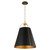 Quorum Jamie Three Light Pendant in Matte Black w/ Aged Brass - 861-3-5980