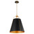 Quorum Jamie Three Light Pendant in Matte Black w/ Aged Brass - 861-3-5980