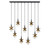 Savoy House Portinatx Nine Light Linear Chandelier in Satin Black with Hammered Gold - 1-2185-9-103