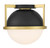 Savoy House Carlysle One Light Flush Mount in Matte Black with Warm Brass - 6-4602-1-143