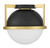 Savoy House Carlysle One Light Flush Mount in Matte Black with Warm Brass - 6-4602-1-143