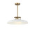 Savoy House Gavin One Light Pendant in White with Warm Brass Accents - 7-1690-1-142