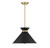 Savoy House Lamar Three Light Pendant in Black with Warm Brass - 7-2416-3-143