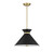 Savoy House Lamar Three Light Pendant in Black with Warm Brass - 7-2416-3-143