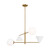Visual Comfort Studio Cosmo Four Light Chandelier in Matte White and Burnished Brass - AEC1104MWTBBS