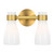 Visual Comfort Studio Moritz Two Light Vanity in Burnished Brass with Milk White Glass - AEV1002BBSMG