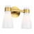 Visual Comfort Studio Moritz Two Light Vanity in Burnished Brass with Milk White Glass - AEV1002BBSMG