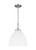 Visual Comfort Studio Wellfleet One Light Pendant in Matte White and Polished Nickel - CP1291MWTPN