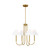 Visual Comfort Studio Porteau Five Light Chandelier in Satin Brass - DJC1024SB