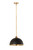 Z-Lite Landry One Light Pendant in Matte Black + Rubbed Brass - 1004P14-MB-RB