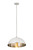Z-Lite Landry One Light Pendant in Matte White + Brushed Nickel - 1004P20-MW-BN