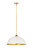 Z-Lite Landry One Light Pendant in Matte White + Rubbed Brass - 1004P20-MW-RB