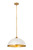 Z-Lite Landry One Light Pendant in Matte White + Rubbed Brass - 1004P20-MW-RB