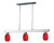 Z-Lite Players Three Light Billiard in Brushed Nickel - 152BN-131RED