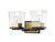 Z-Lite Bleeker Street Two Light Vanity in Matte Black + Olde Brass - 475-2V-MB-OBR
