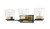 Z-Lite Bleeker Street Three Light Vanity in Matte Black + Olde Brass - 475-3V-MB-OBR Z-Lite Bleeker Street Three Light Vanity in Matte Black + Olde Brass - 475-3V-MB-OBR