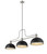 Z-Lite Melange Three Light Billiard in Brushed Nickel - 725-3BN-D12MB+BN