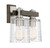 Savoy House Halifax Two Light Bath Bar in Satin Nickel with Gray Wood - 8-1255-2-165