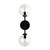 Alora Cassia Two Light Wall Vanity in Matte Black/Clear Glass - WV549220MBCL