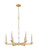 Z-Lite Kaden Six Light Chandelier in Modern Gold - 3045-6MGLD