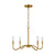 Visual Comfort Studio Eldon Four Light Chandelier in Satin Brass - DJC1194SB Visual Comfort Studio Eldon Four Light Chandelier in Satin Brass - DJC1194SB