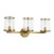 Visual Comfort Studio Reynolds Three Light Vanity in Time Worn Brass - LV1083TWB Visual Comfort Studio Reynolds Three Light Vanity in Time Worn Brass - LV1083TWB