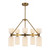 Alora Nelly Ten Light Chandelier in Brushed Gold/Glossy Ribbed Opal Glass - CH442626BGGR