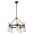 Alora Nelly Ten Light Chandelier in Matte Black/Clear Ribbed Glass - CH442626MBCR
